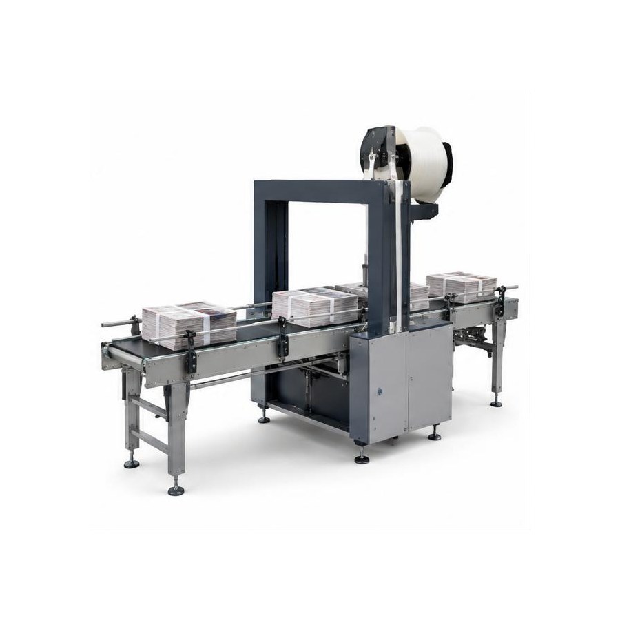 TP-702NIL inline cross strapping system from the print media strapping machines range
