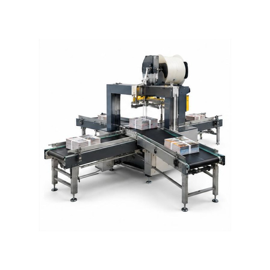 TP-702NAD cross strapping system with angle diverter from the print media strapping machines range